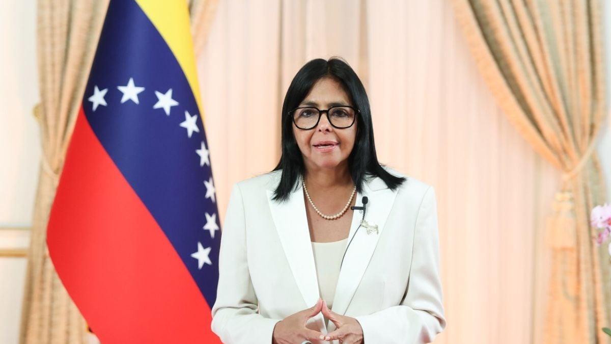 Delcy Rodríguez durante su mensaje a la nación