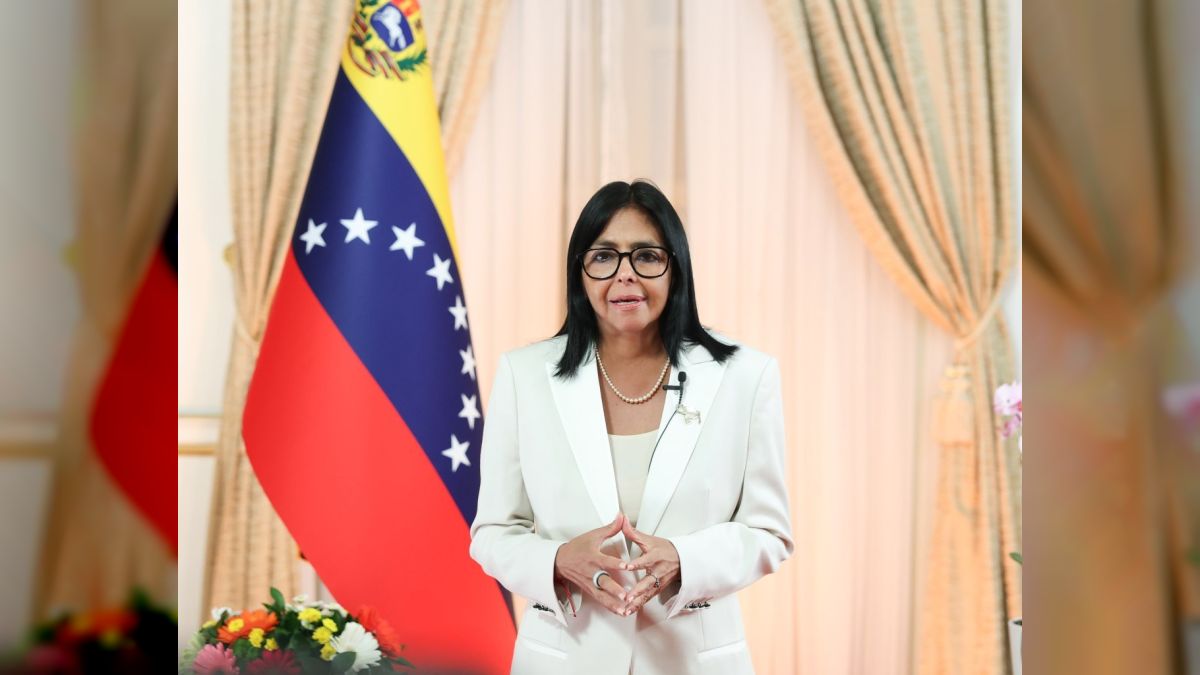 Delcy Rodríguez durante su mensaje a la nación